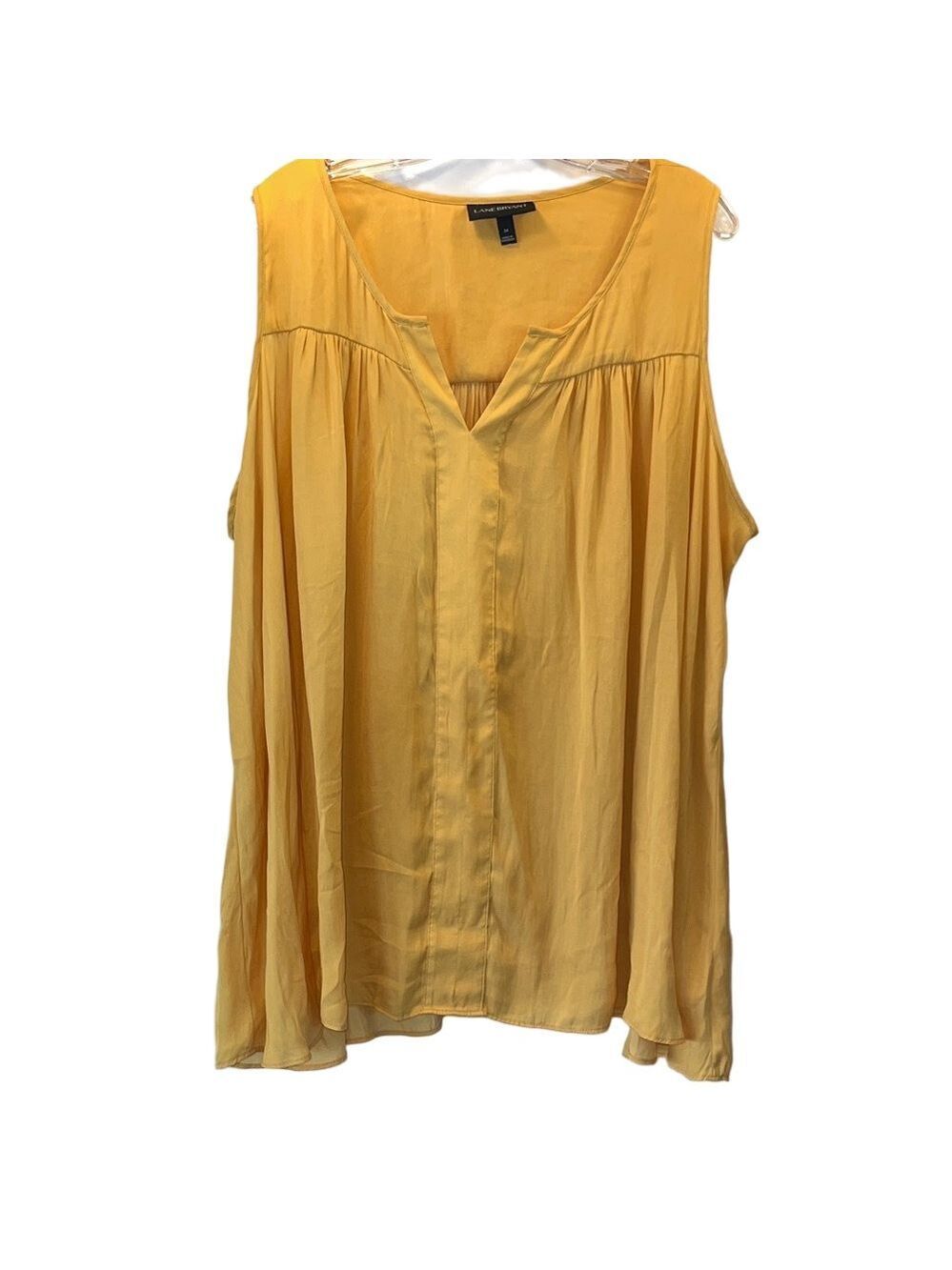 Lane Bryant Mustard Yellow Sleeveless Blouse, Plus Size 24